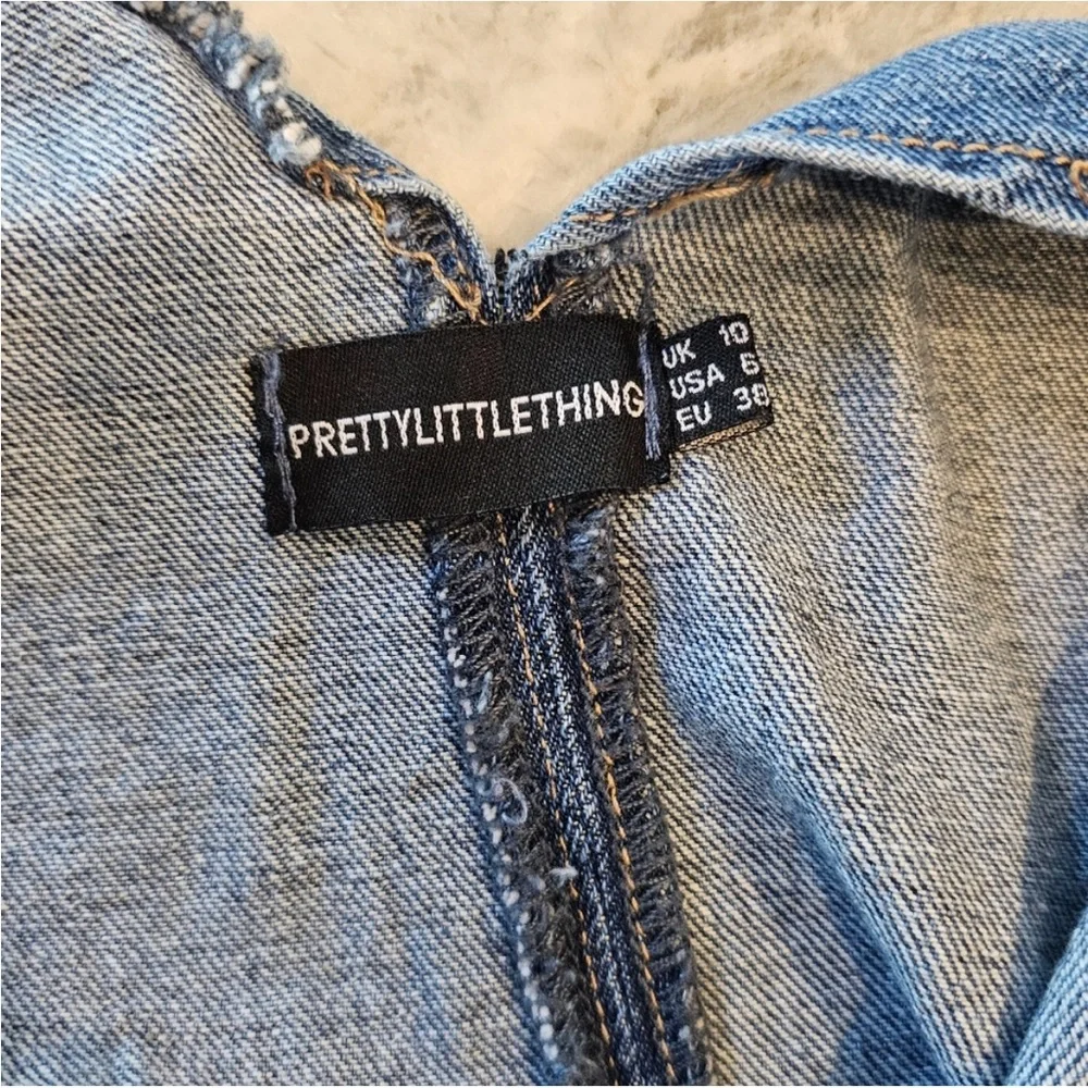 PrettyLittleThing Blue Denim Fabric - Picture 6 of 8